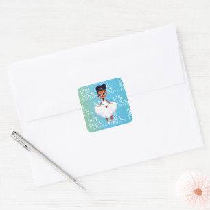 Little Black Ballerina Square Sticker