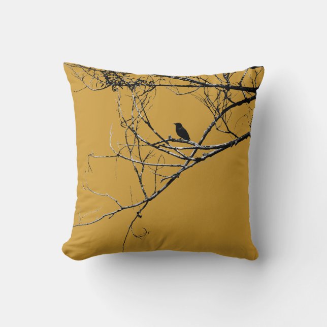 Little Black Bird Pillow (Front)