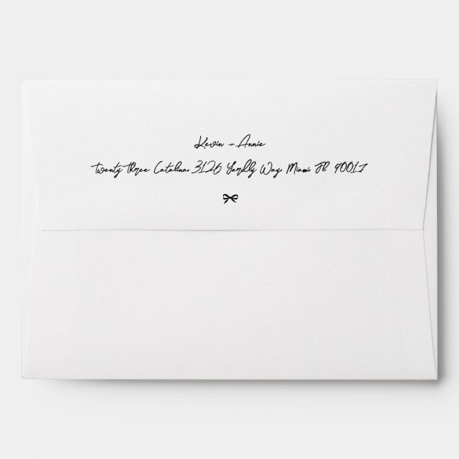 Little Black Bow Retro Wedding Save the Date Envelope (Back (Top Flap))