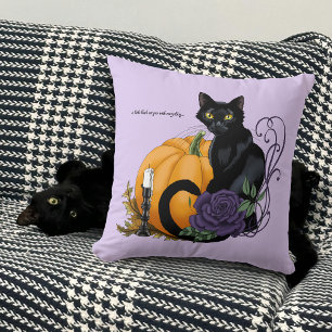 Little Black Cat Cushion