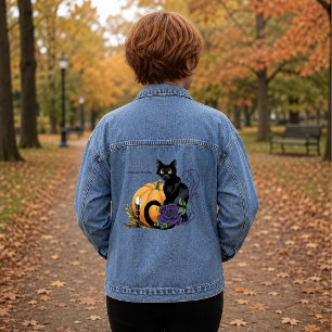 Little Black Cat Denim Jacket
