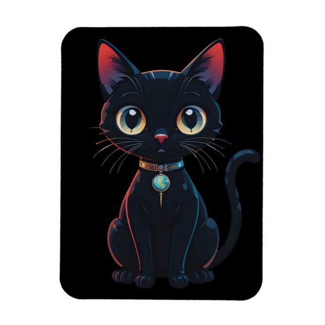 Little Black Cat - Spooky Magnet (Vertical)