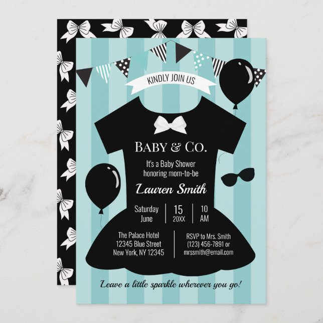 Little Black Dress Baby Shower Invitation (Front/Back)