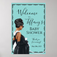 Little Black Dress Blue Baby Shower Welcome