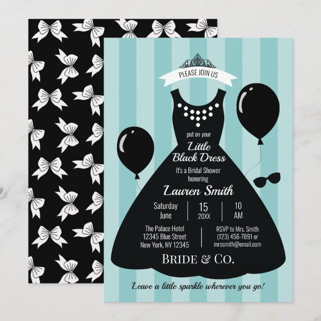 Little Black Dress Bridal Shower Invitation (Front/Back)