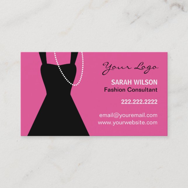 Little Black Dress Business Card Design, Fashion (Front)