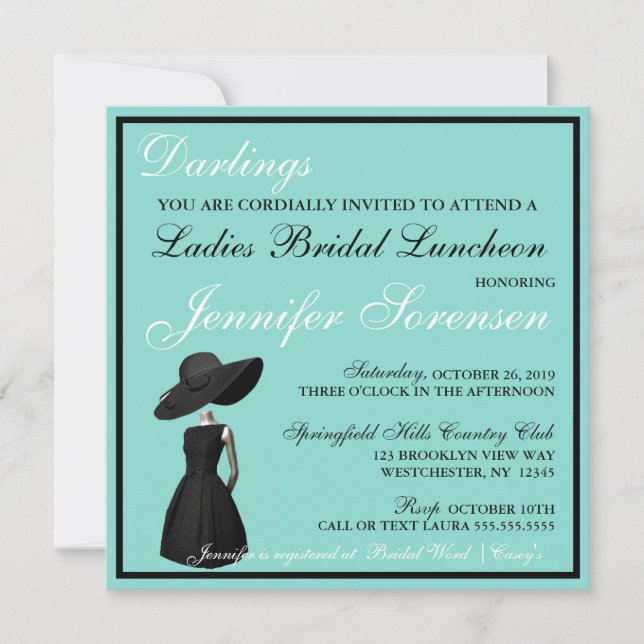 Little Black Dress Ladies Luncheon Shower Party (Front)