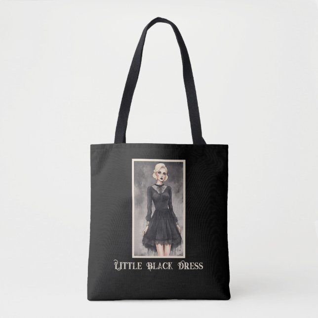 Little Black Dress LBD Goth Carryall Tote Bag (Front)