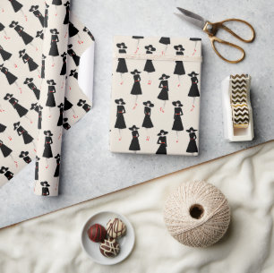 Little Black Dress Society Mid-Century Fashion Wrapping Paper