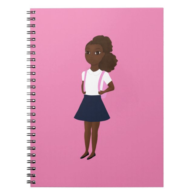 Little Black Girl Back to School Notebook (Front)