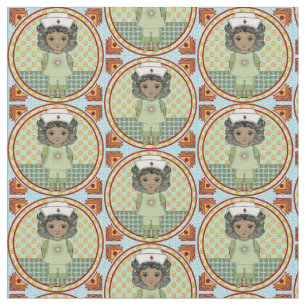 Little black girl nurse  fabric