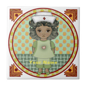 Little black girl nurse  tile