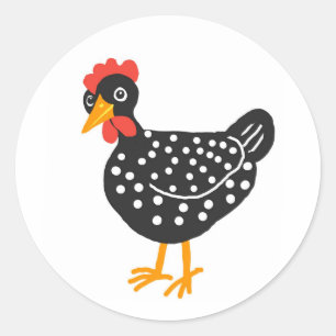 Little black hen classic round sticker