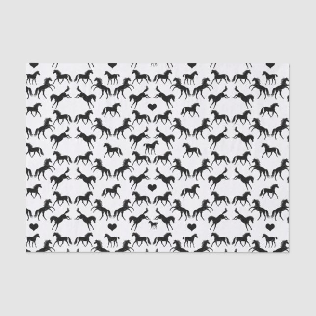 Little Black Horses Tissue Paper (Front)