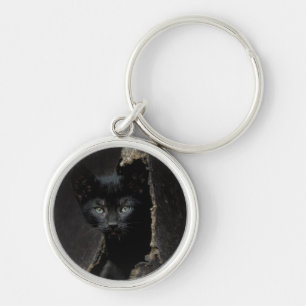 Little Black Kitty Key Ring