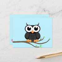 Little Black Owl - Blank Postcard