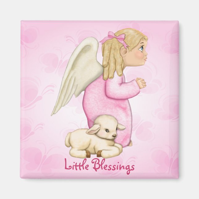 Little Blessings Angel Girl Magnet (Front)
