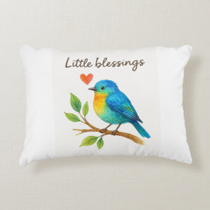 Little Blessings – Watercolor Birds Pillow for Kid
