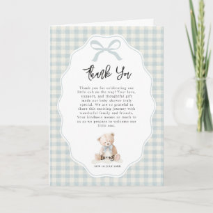 Little Blue Bearly Wait Baby Shower Thank You Card