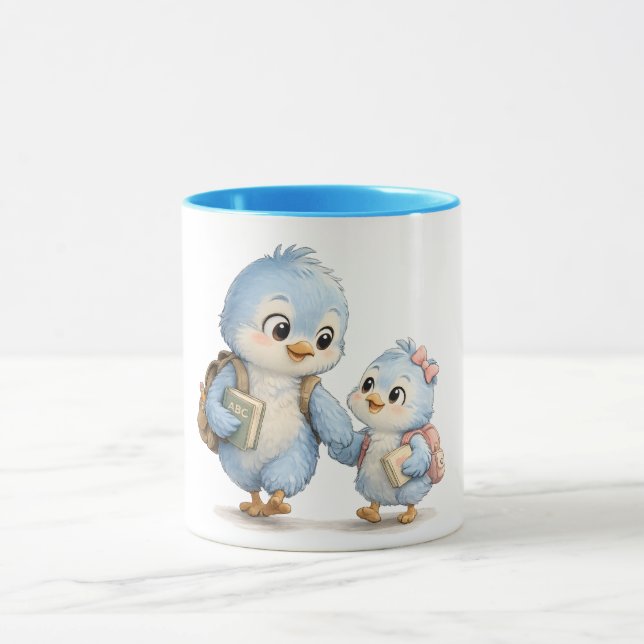 Little Blue Bird Accent Coffee Mug (Center)