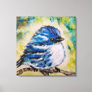 Little Blue Bird Canvas Print
