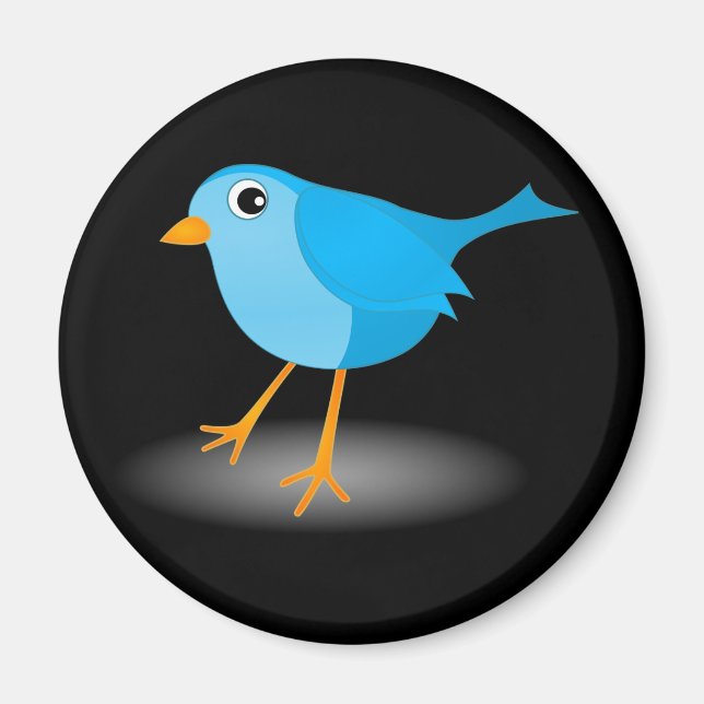 Little Blue Bird Cute Classic Custom Round Magnets (Front)