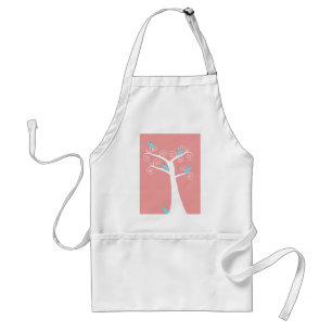 Little Blue Birds in a Tree Pink Standard Apron