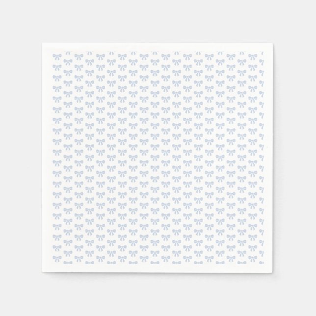 Little Blue Bow Baby Shower Boy Birthday  Napkin (Front)