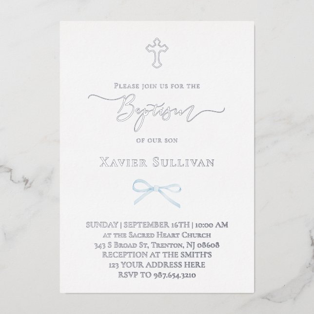 little blue bow Baptism (Front)