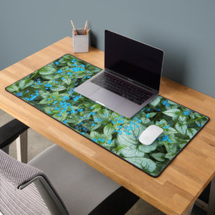 Little Blue Brunnera Flowers Floral Desk Mat