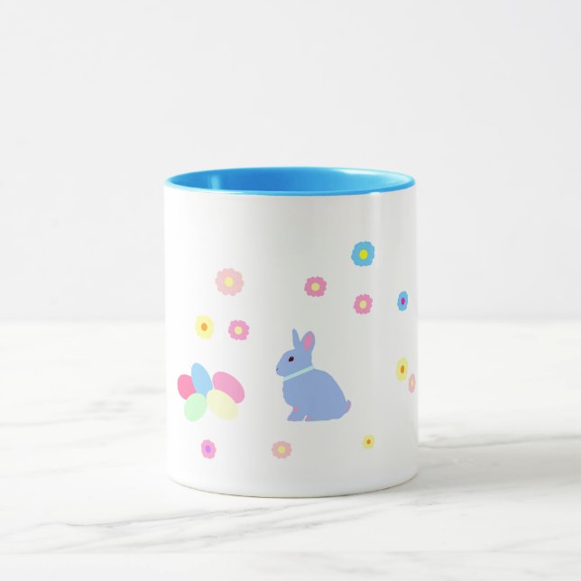 Little Blue Bunny Rabbit Kids Easter Mug (Center)
