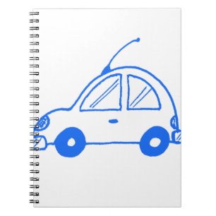 Little blue car spiral notebook