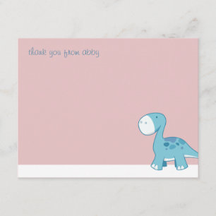 Little Blue Diplodocus Flat Thank You Note Cards