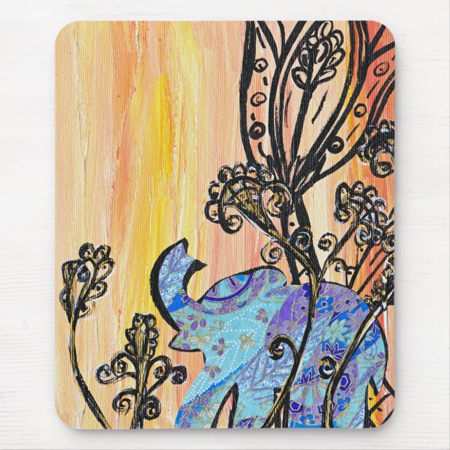 Little Blue Elephant Mousepad (Front)