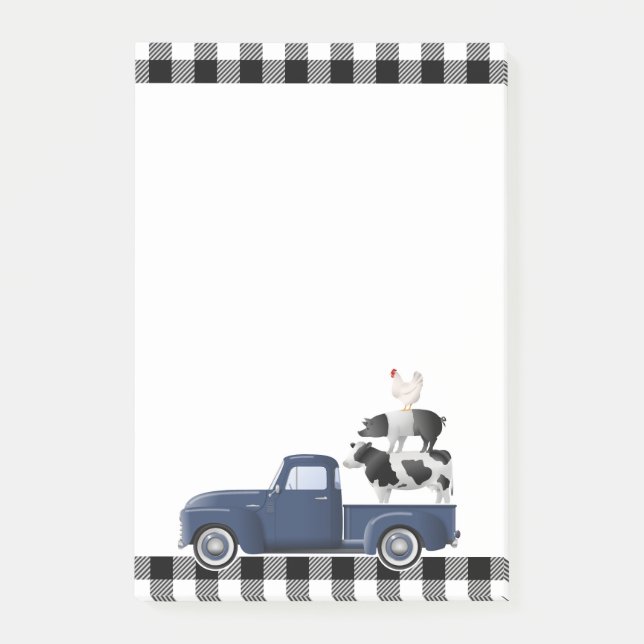 Little Blue Farm Truck Farm Animal Stack Post-it Notes (Front)
