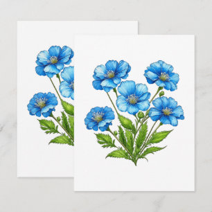 Little Blue Flowers Enclosure Card