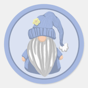 Little Blue Gnome Detailed Classic Round Sticker