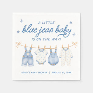 Little Blue Jean Baby Denim Clothesline Shower Napkin