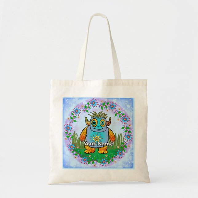 Little Blue Monster Tote Bag (Front)