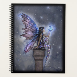 Little Blue Moon Fairy Fantasy Art Illustration Planner