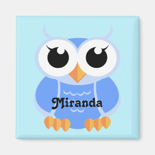"Little Blue Owl" - personalised Magnet