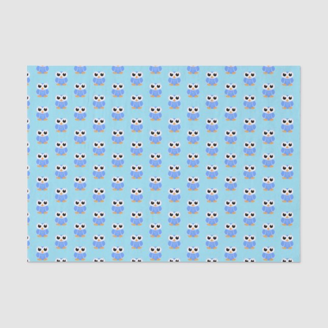 "Little Blue Owl" Tissue Paper (Front)