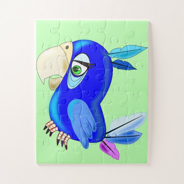 Little Blue Parrot Jigsaw Puzzle (Vertical)
