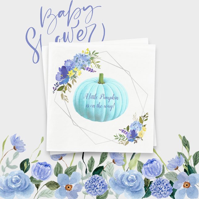 Little Blue Pumpkin Baby Shower Napkin (Creator Uploaded)