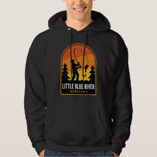 Little Blue River Nebraska Fishing Hoodie
