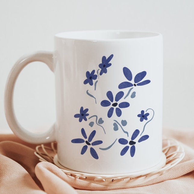Little Blue Romantic Flowers Coffee Mug (Creator Uploaded)