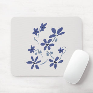 Little Blue Romantic Flowers  Mouse Pad
