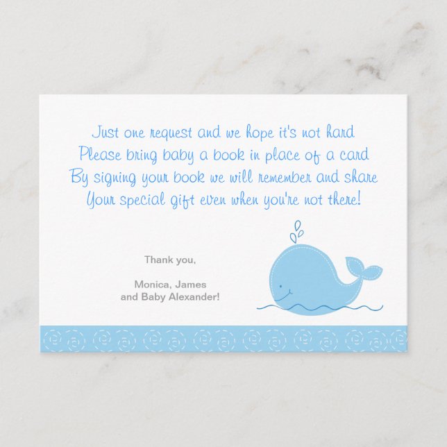 Little Blue Whale Enclosure Cards (Front)