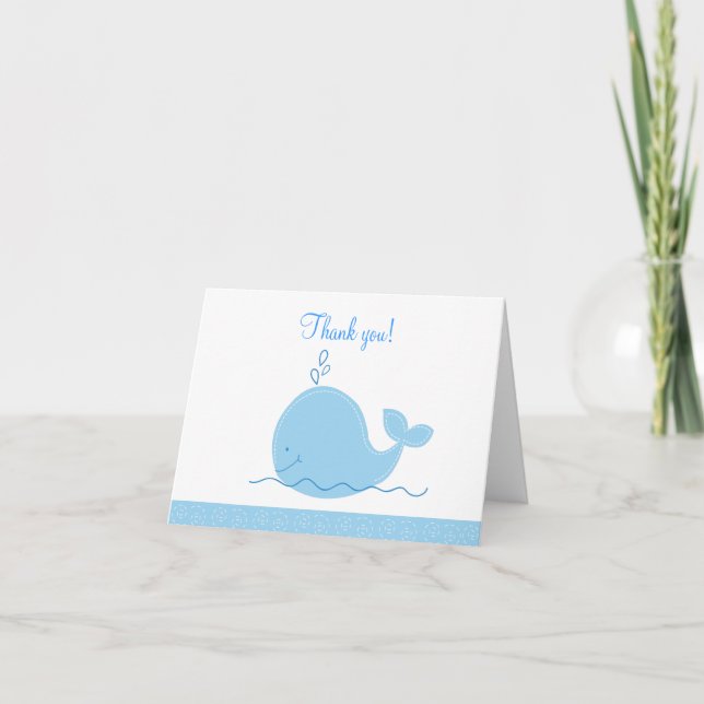 Little Blue Whale Folded Thank you notes (Front)