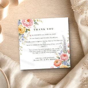 Little Blush Pastel Flowers thank you Invitation